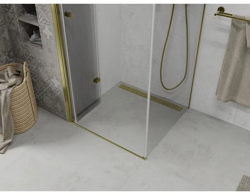 Mexen Lima sprchovací kút 80x80 cm, priehľadná, zlatá, 856-080-080-50-00