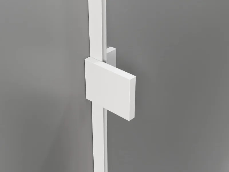 Mexen Lunar L, výklopné sprchové dvere ľavé 85 cm, 8mm číre sklo, biely profil, 834L-085-000-20-00-L