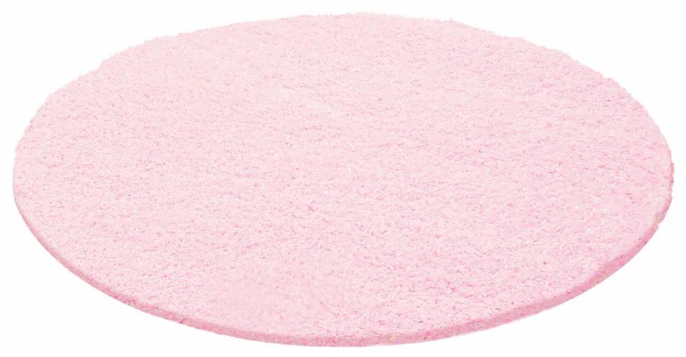 Jutex Koberec Life Shaggy ružový 1500 kruh, Rozmery 0.80 x 0.80