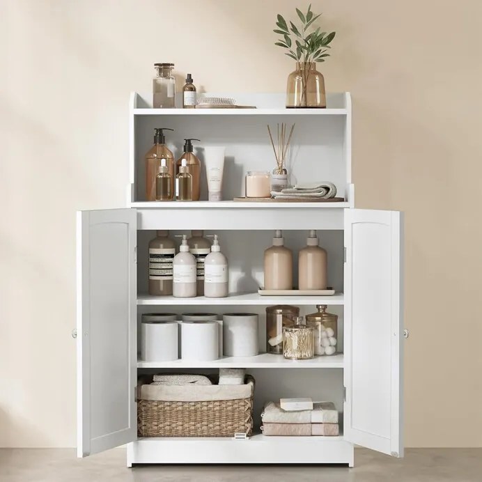 Autronic BONTEC Kúpeľňová skrinka 60x30x100cm, mdf, biela, AUK-E1177 WT Farba: Biela