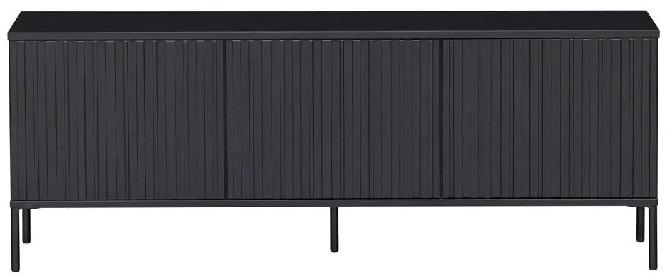 Čierny TV stolík z borovicového dreva 150x56x44 cm Gravure – WOOOD
