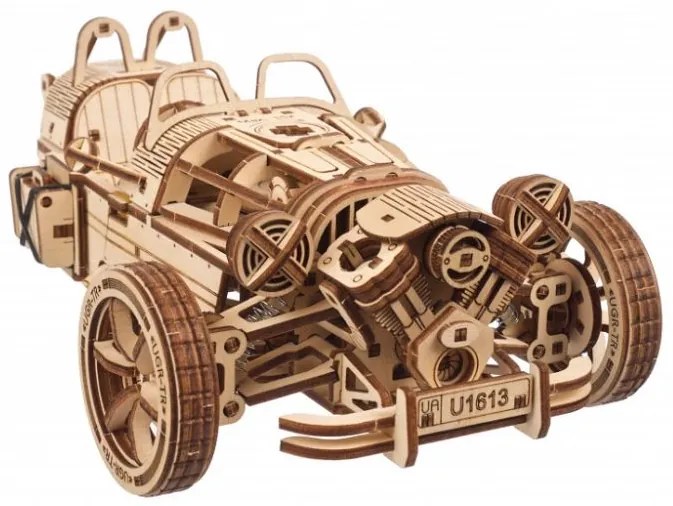 Ugears 3D drevené mechanické puzzle Trojkolesový UGR-S