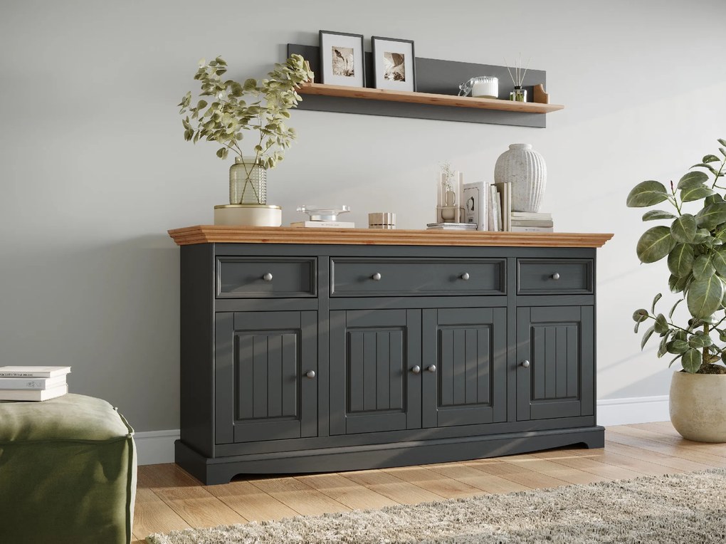 PROXIMA.store - Rustikálna drevená nástenná polica - BELLUNO ELEGANTE FARBA: biela