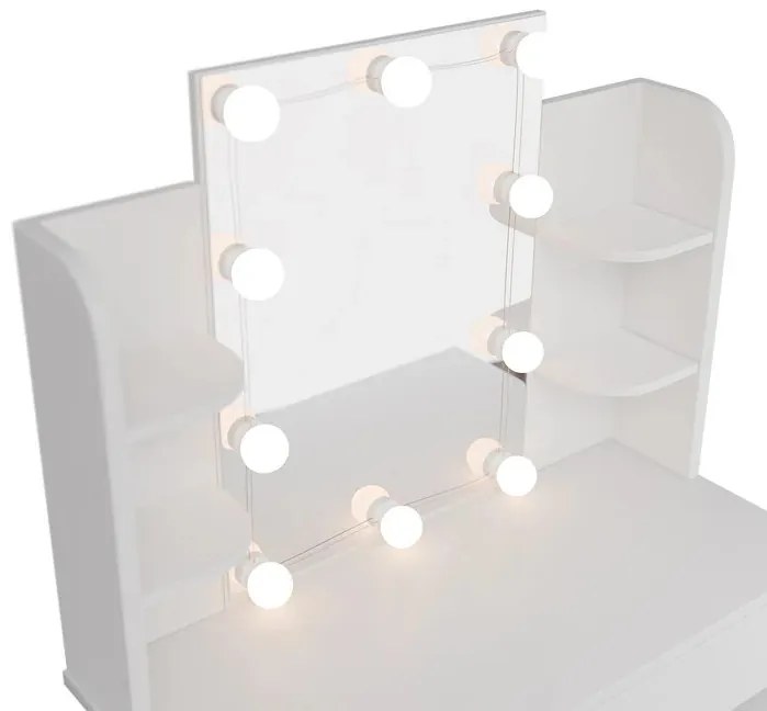 InternetovaZahrada Toaletný stolík s LED osvetlením - biely