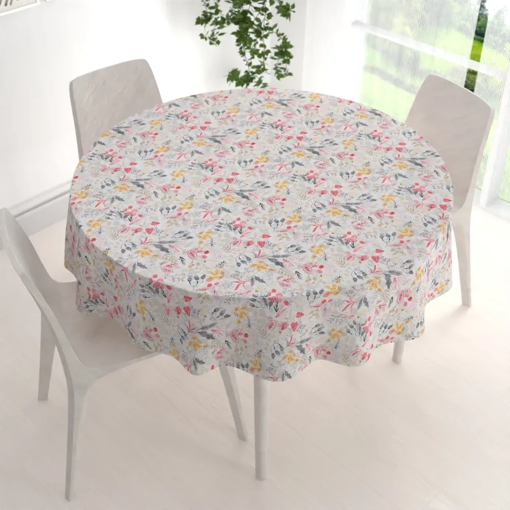 Biante Dekoračný okrúhly obrus PML-087 Červeno-oranžové lístky Ø 60 cm