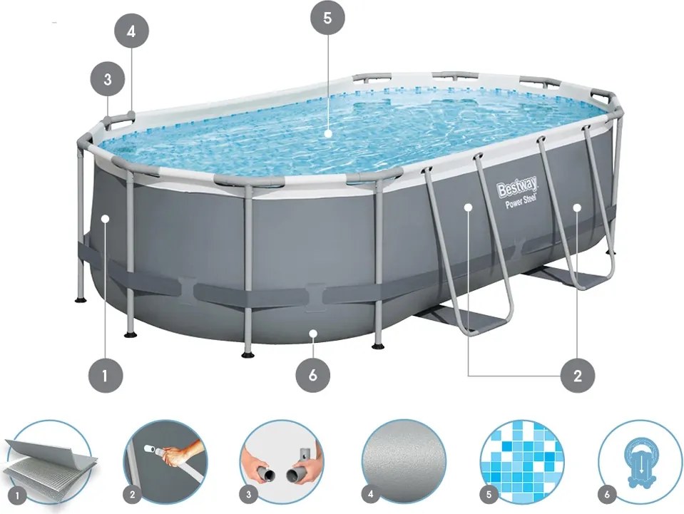 Rámový bazén 427x250x100cm Bestway 10in1 56620