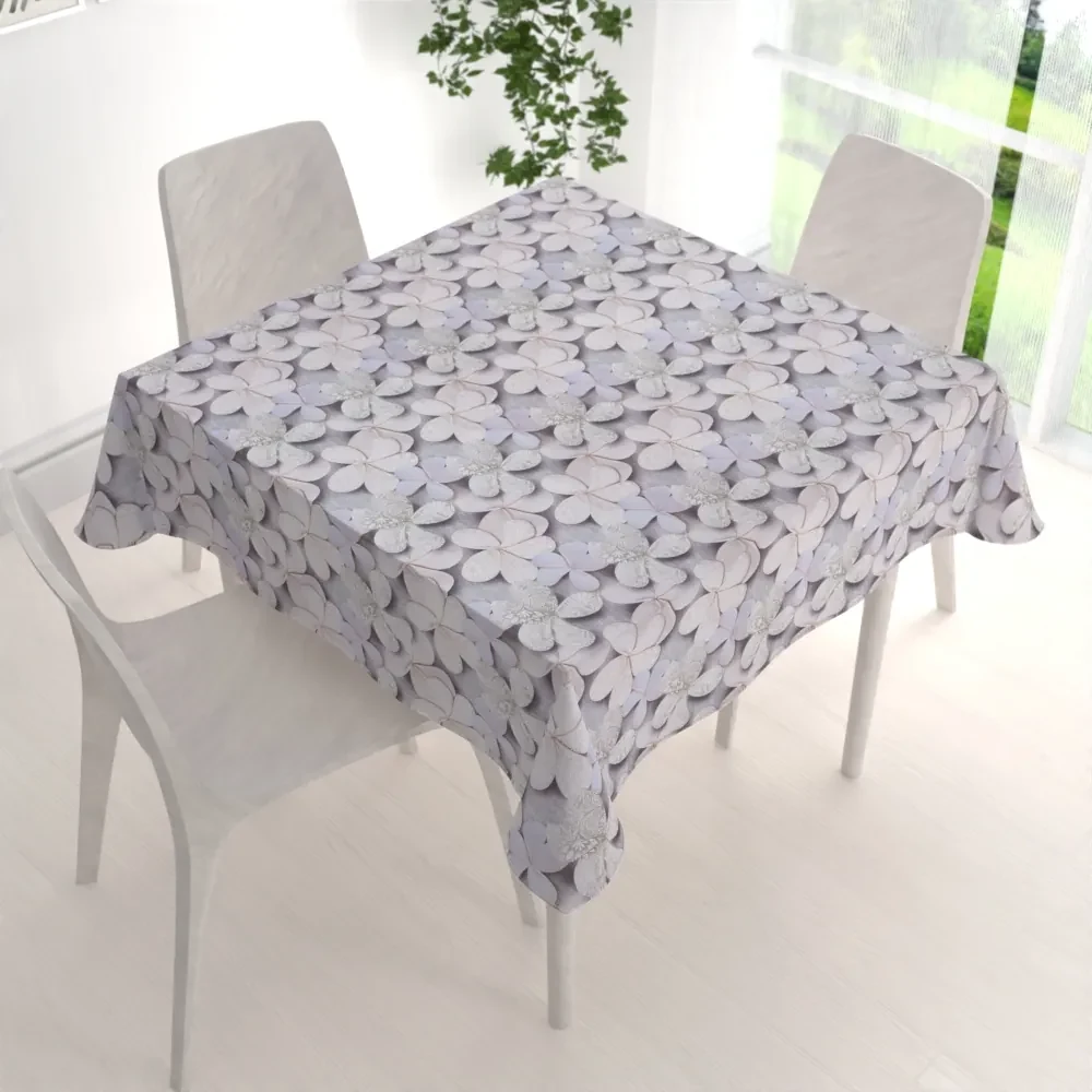 Biante Dekoračný štvorcový obrus PML-032 Designové kvety na sivom 120x120 cm