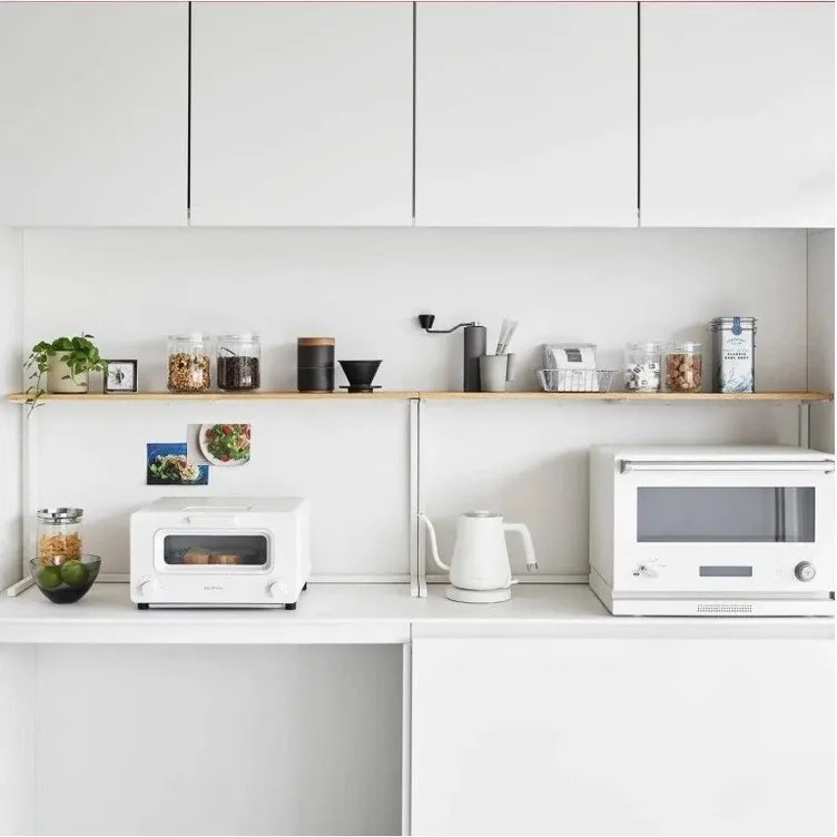 Biela/v prírodnej farbe drevená prídavná polička 28,5x8,5 cm Tower – YAMAZAKI