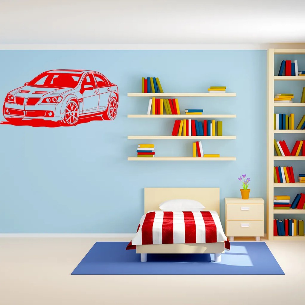 Veselá Stena Samolepka Pretekárske auto Farba: fialová, Veľkosť: 100 x 50 cm