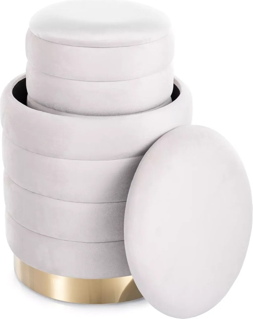 SI Britta Velvet taburetka (sada) svetlo béžová