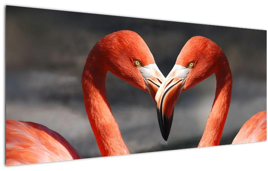 Obraz dvoch zamilovaných plameniakov (120x50 cm)