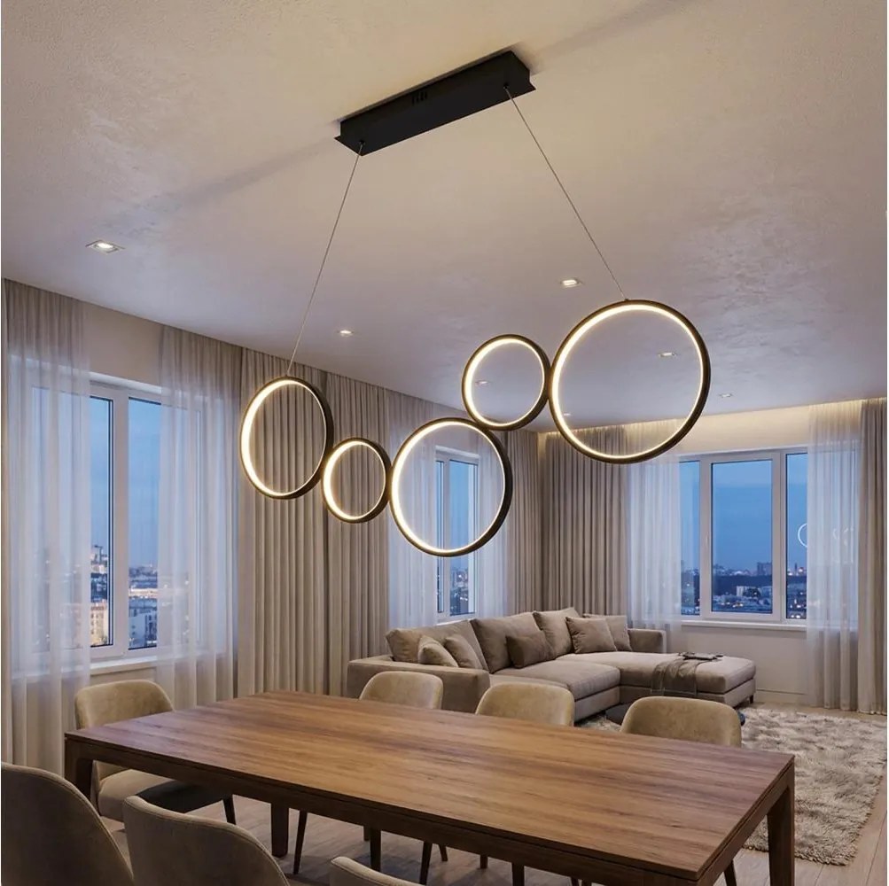 Brilagi - LED závesný luster ECHO na lankách LED/60W/230V 4000K 100 cm čierny