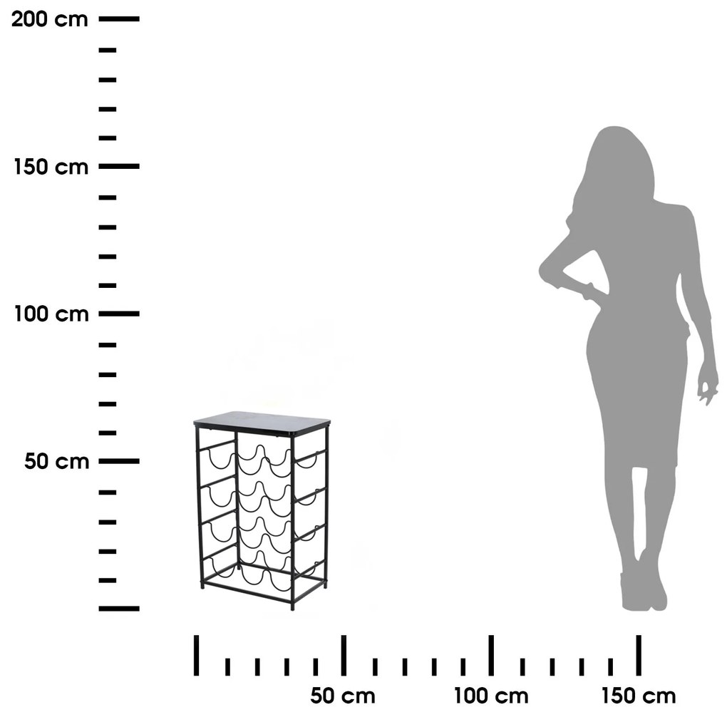 STOJAN NA VÍNO DEBRA 60X26X40 CM ČIERNA