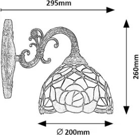 Brilagi - Tiffany vitrážové nástenné svietidlo GARLAN 1xE27/40W/230V