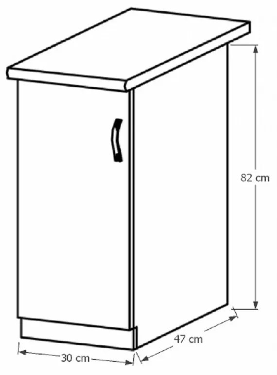 Dolná kuchynská skrinka D30 Provense (biela + sosna andersen) (L). Vlastná spoľahlivá doprava až k Vám domov. 1015159