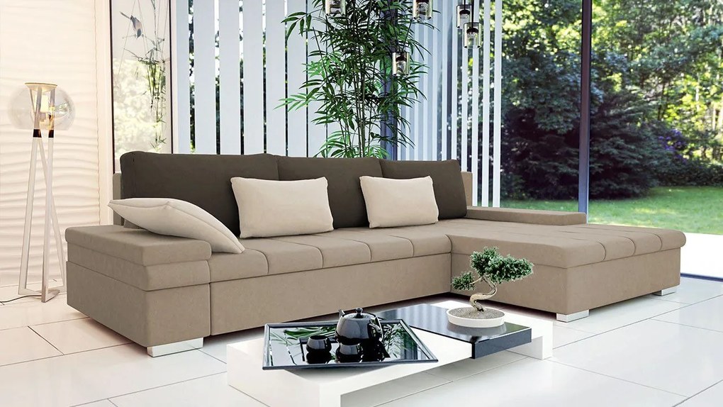 Rohová sedačka Kanton, Dostupné poťahy: ekokoža Soft 066 + Lawa 02, Strana: pravá