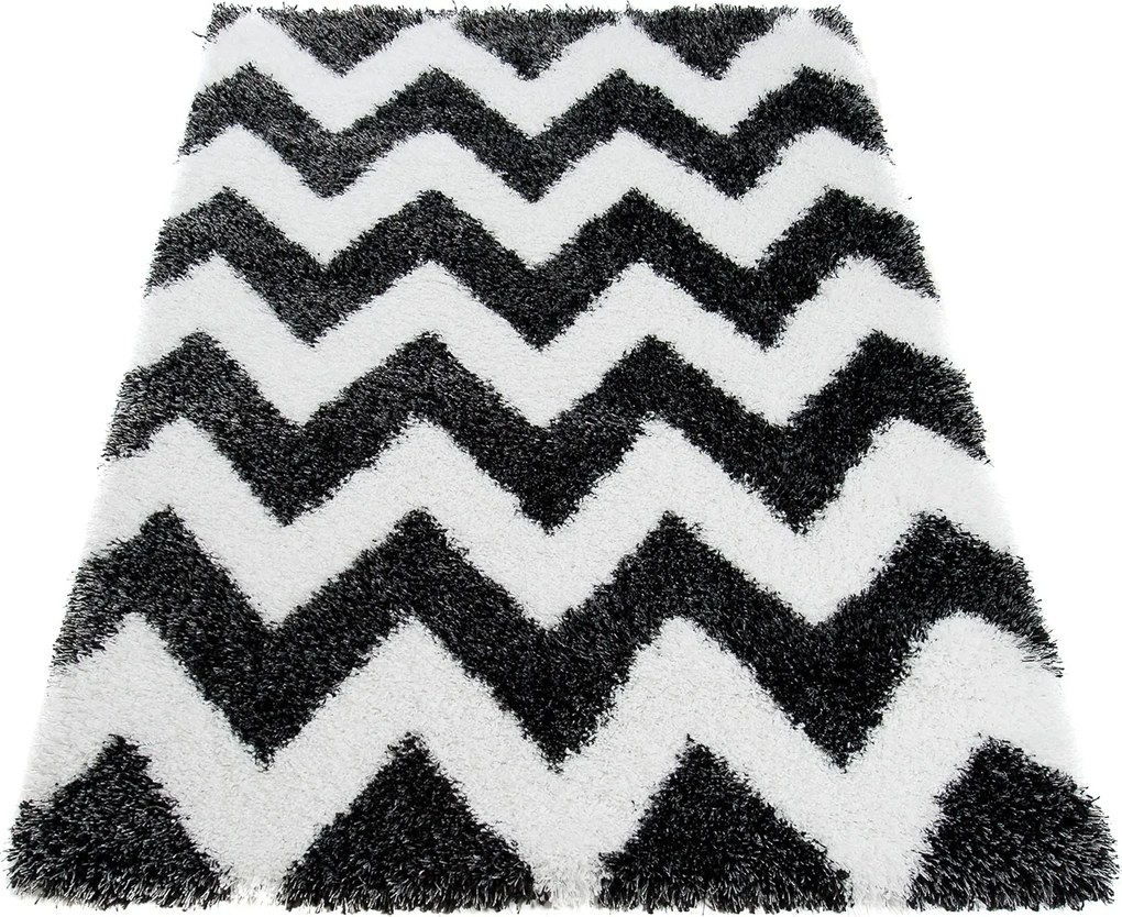 TA Koberec 5446A BIELA / ČIERNA 46 OPTIMÁLNA Rozmer: 200x300 cm