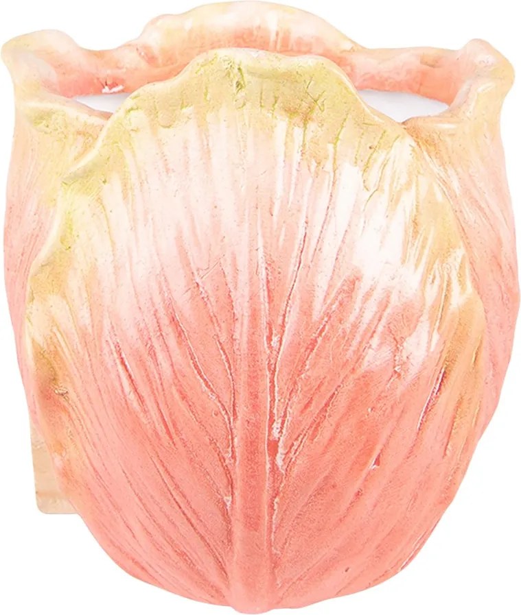 Oranžový nástenný kvetináč v tvare kvetu tulipánu - 12*8*15 cm