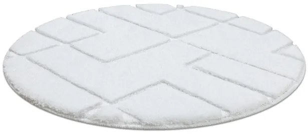 Kúpeľňový koberček SUPREME LINES línie, biely kruh