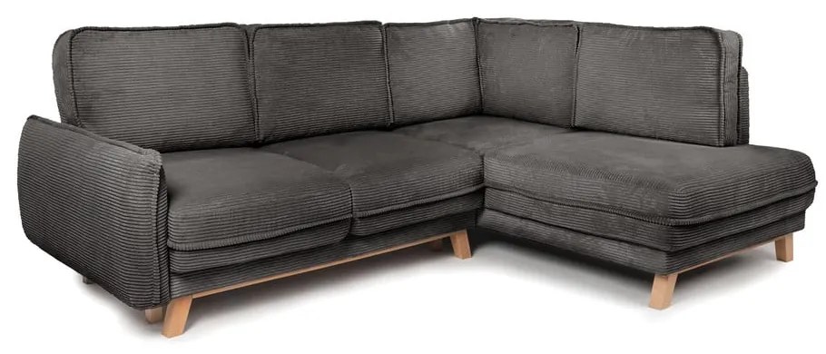 Sivá menčestrová rozkladacia rohová pohovka (pravý roh) Tori – Bonami Selection