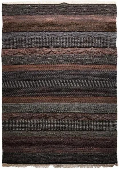 Diamond Carpets India, Ručne viazaný kusový koberec Black Melange DE 2006 Multi Colour, 80x150, hnedá, obývacia izba