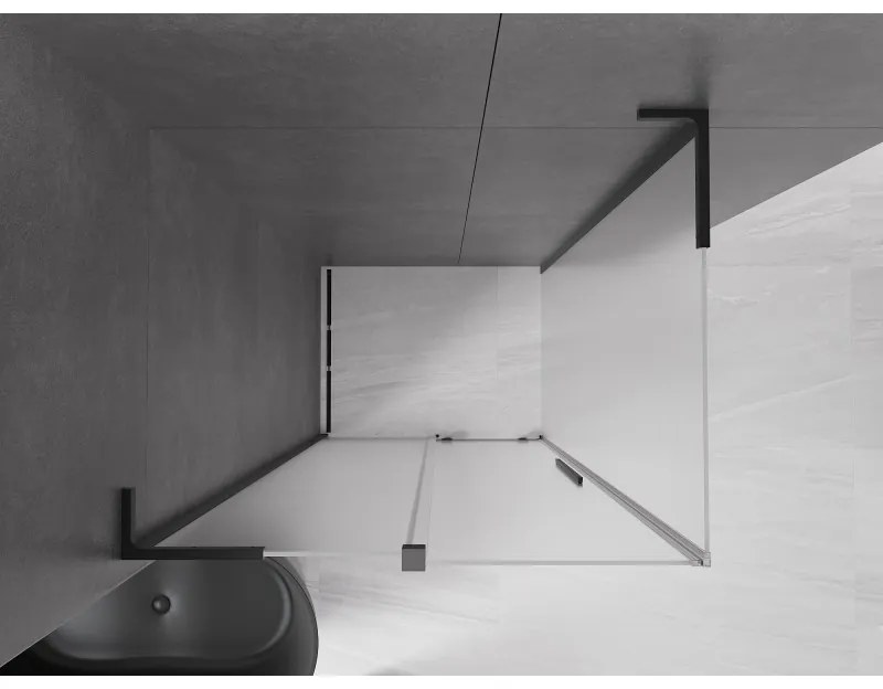 Mexen Velar L, sprchový kút s posuvnými dverami 120 x 110 cm, 8mm sklo námraza, čierna matná, 871-120-110-33-70