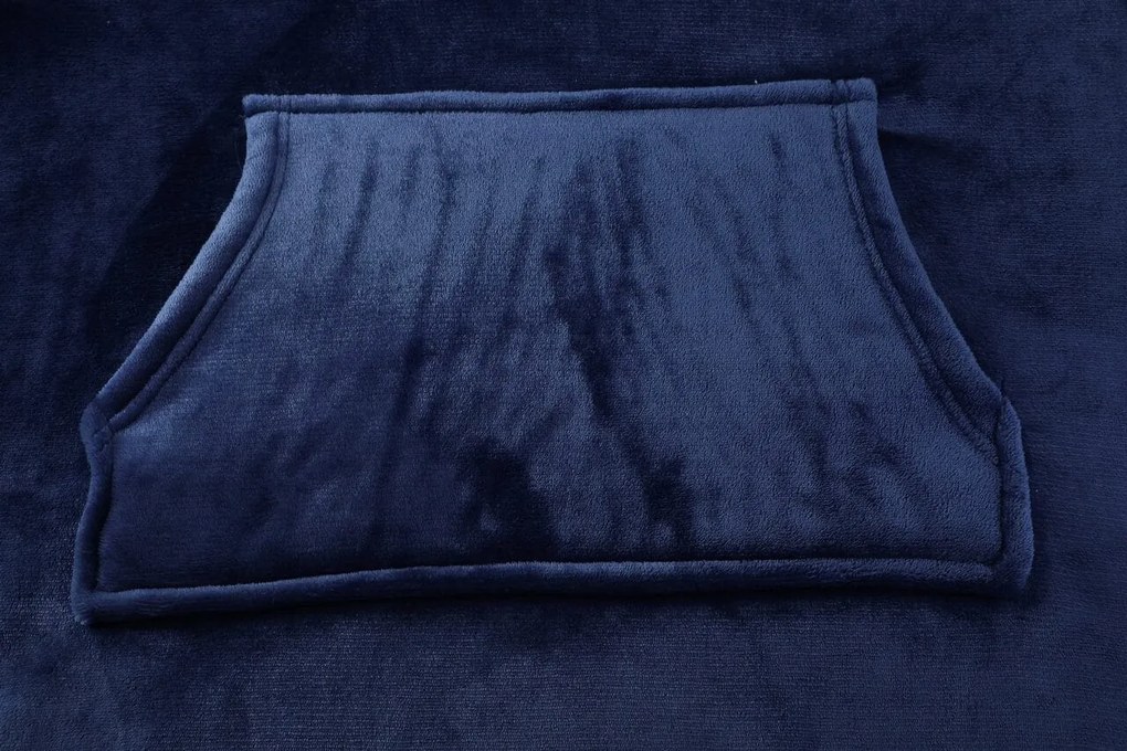 Deka s rukávmi HOODIE námornícka modrá
