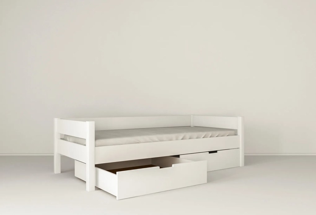 MAXMAX Detská posteľ z masívu BUK - MIA 200x90cm - biela