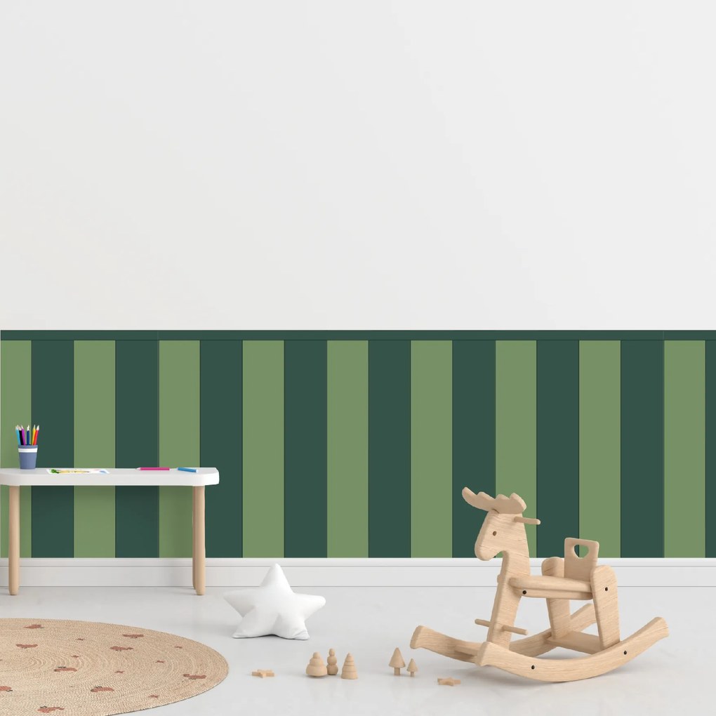 PIPPER. Textilná samolepiaca tapeta - Obdĺžnik - Zelená farba Farba: Kombinácia, Veľkosť: 80 cm