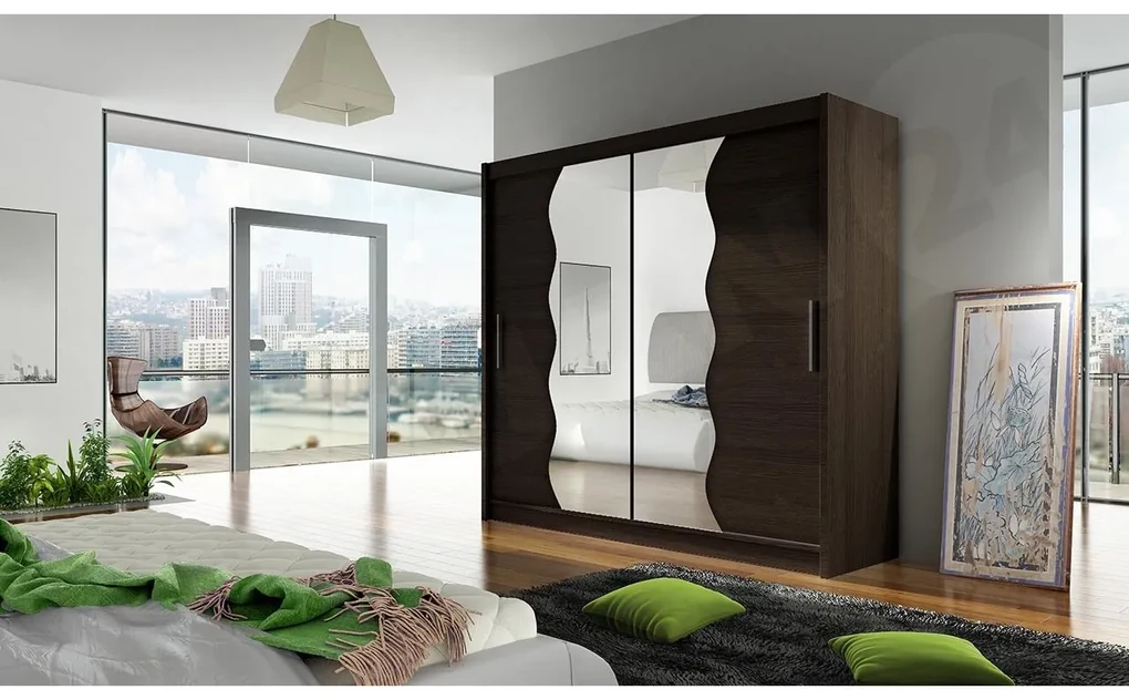 Skriňa London X, Farby: biela, Osvetlenie: osvetlenie LED RGB - farebné