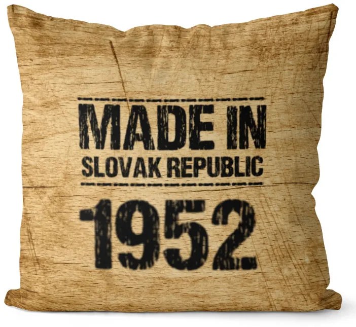 Vankúš Made In + rok (Veľkosť: 55 x 55 cm, rok: 1952)