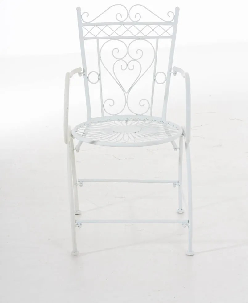 Kovová stolička Sheela s područkami - Biela