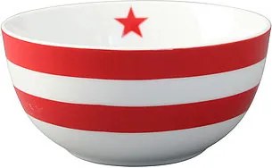 Krasilnikoff miska, happy bowl red stripes 14 cm