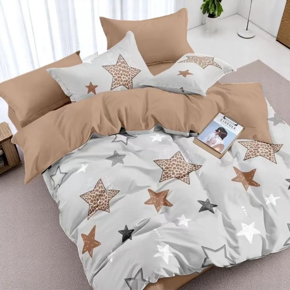 Obliečky Homa STERREN BEIGE 3-dielna sada 140x200 cm