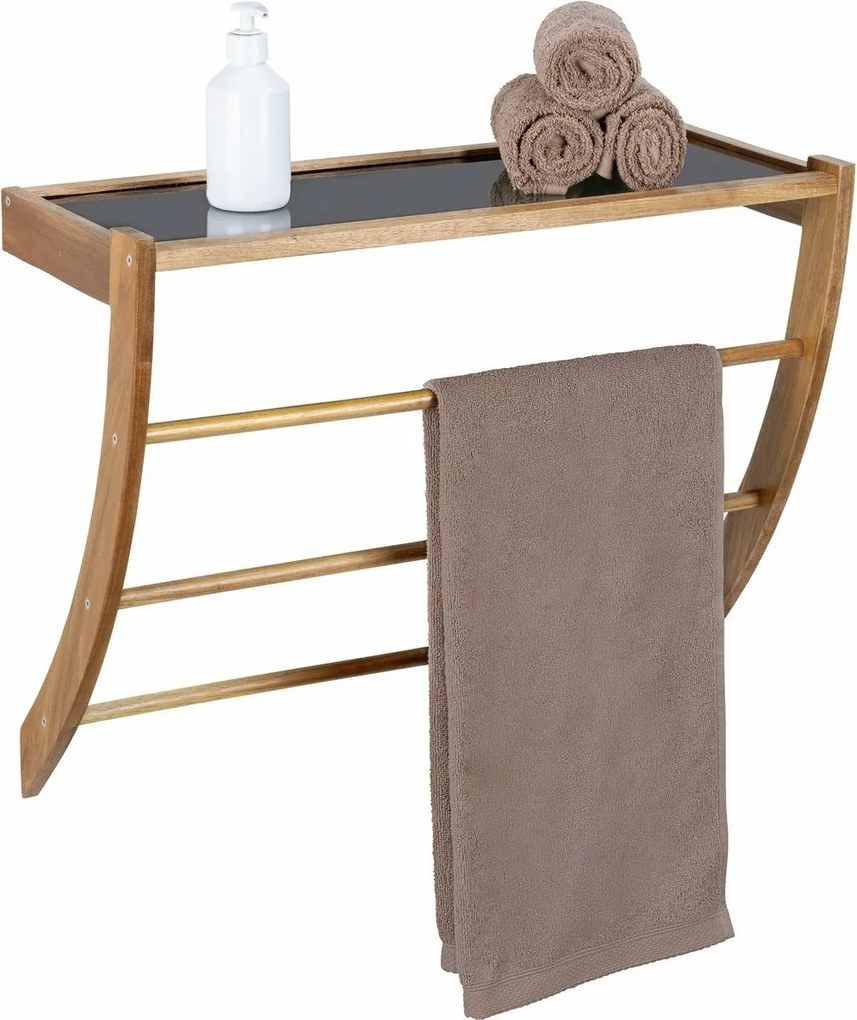 Wenko Kúpeľňová polica s akáciovou drevenou lištouFONDI