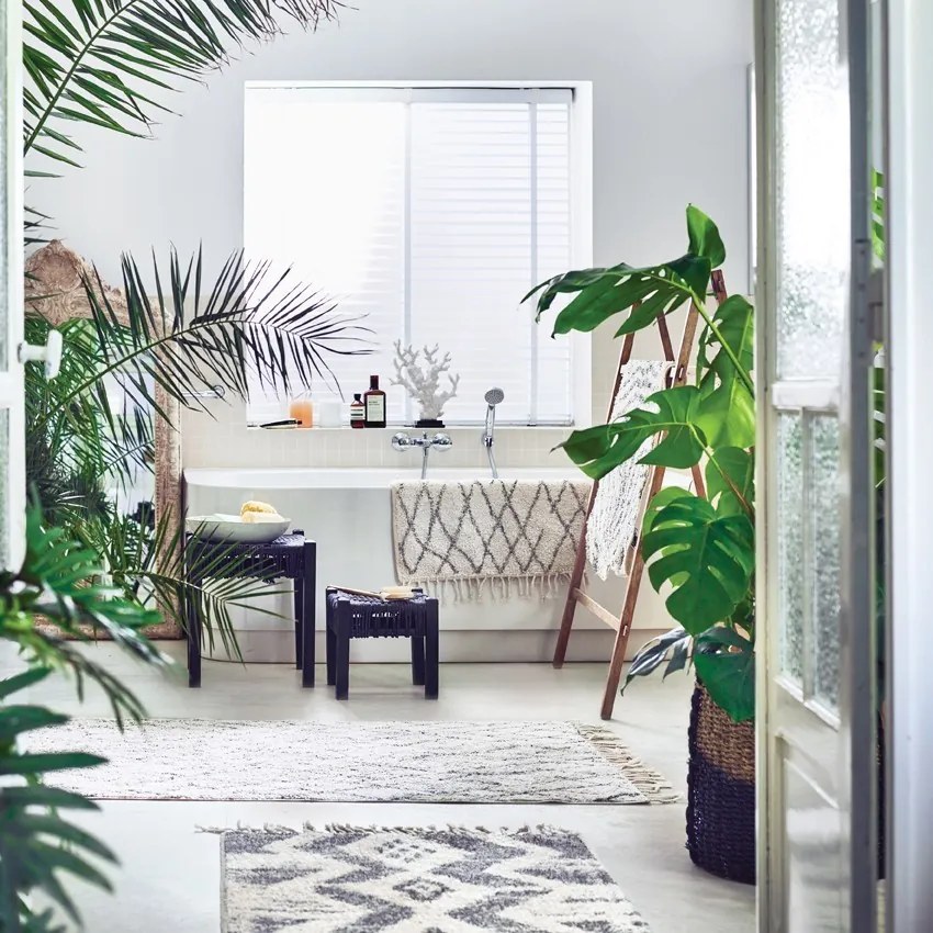 Bavlnená kúpeľňová predložka Rhombus - 90 * 175 cm