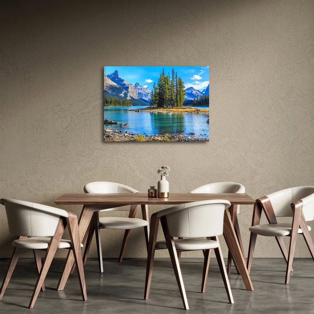 Obraz - Horská krajina s riekou (70x50 cm)