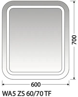 Zrkadlo do kúpeľne Intedoor Wave 60x70 cm WA5 ZS 60/70 TF