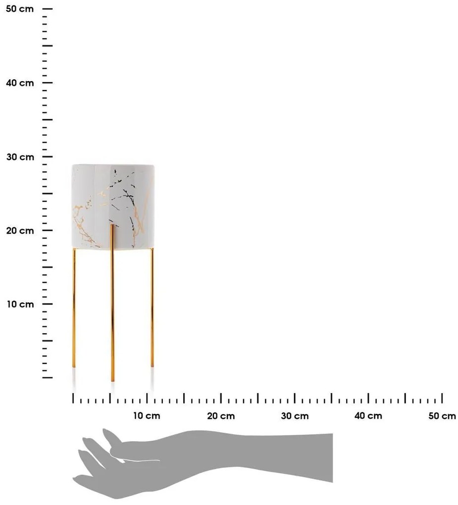 DekorStyle Kvetináč Nila 27,5 cm biely