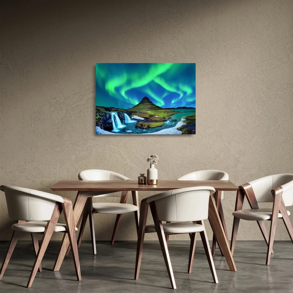 Sklenený obraz - Kirkjufell, Island (70x50 cm)