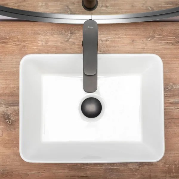 REA-U0952 - Umývadlo na dosku ANITA MINI 31x41 cm keramika/lesklá biela