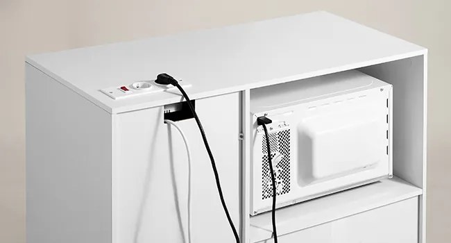 Kuchynský regál s integrovanou napájacou lištou Vasagle Morja 90 cm biely