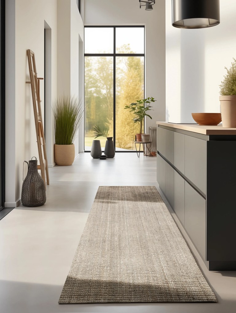 Behúň Bouclé Jute 105973 Ivory White, 80x200, béžová, chodba / predsieň, Hanse Home