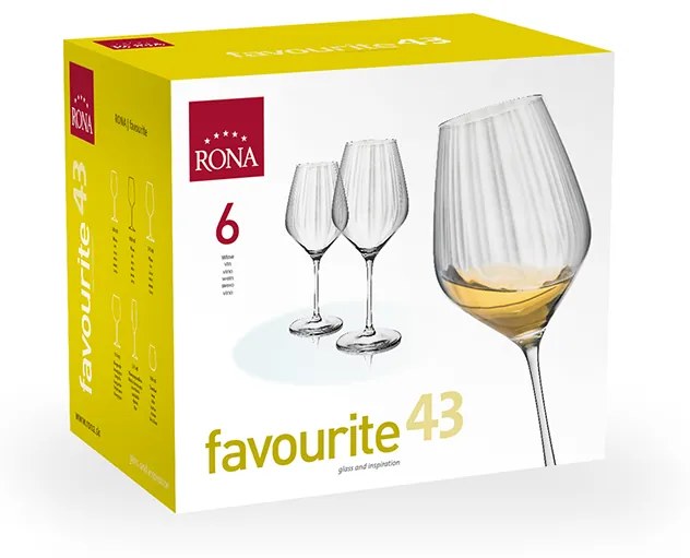 RONA 6 x Pohár na víno FAVOURITE OPTICAL 430ml