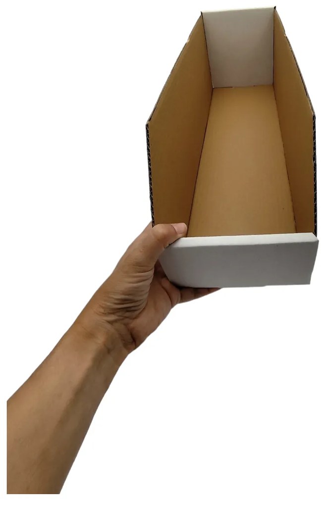 Úložné boxy na oblečenie, organizéry do skrine BIELY KARTÓN 15x47 cm