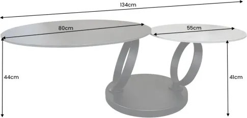 Konferenčný stôl otočný 44317 Rings 80-135x80cm Ceramik - Komfort-nábytok