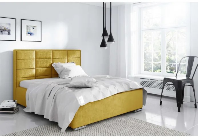 Elegantná manželská posteľ Caffara 140x200, žltá