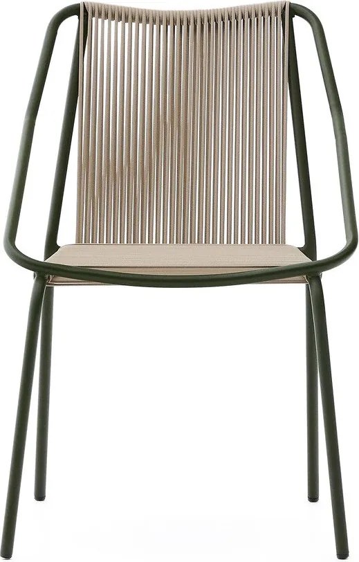 Tmavozelená/béžová kovová záhradná stolička Zivia – Kave Home