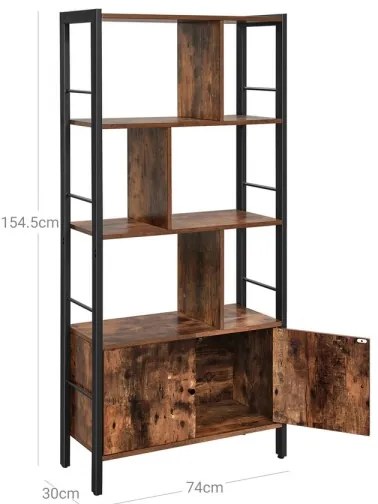 Knižnica NAVARO hnedá/čierna