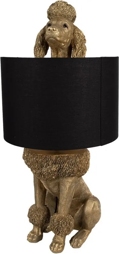Stolní lampa Psí pudl 30x28x57 cm Zlatá barva Černá Polyresinový kancelářský stůl - 30*28*57 cm E27/ma* 1*60W